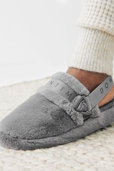 Grey Downtime Elastic Back Mule Slippers (T02122) | 32 €