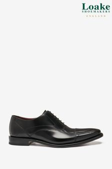 Loake Sharp Oxford-Schuhe aus poliertem Leder mit Zehenkappe, Schwarz (T02879) | 304 €