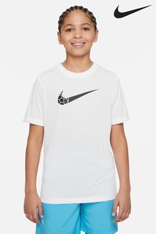 Weiß - Nike Dri-fit Training T-Shirt mit Fußballgrafik (T02932) | 36 €