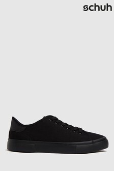 Schuh Black Naomi Canvas Lace Up Trainers