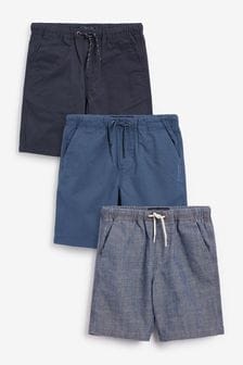 Blue/Navy 3 Pack Pull-On Shorts (3-16yrs) (T03101) | 8 BD - 14.50 BD