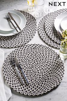 Set of 4 Grey Monochrome Rope Placemats (T03678) | €13.50