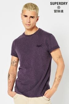 Superdry Rich Purple Marl Organic Cotton Vintage Embroidered T-Shirt (T03788) | 10,920 Ft