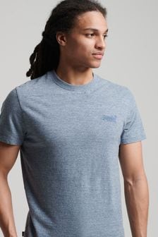Superdry Creek Blue Marl Organic Cotton Vintage Embroidered T-Shirt (T03791) | $25