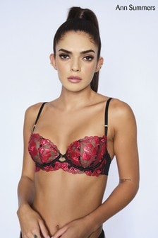 Ann Summers Black/Red The Hero Non Pad Wired Bra (T03904) | $79