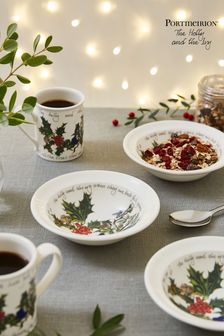 Portmeirion Set of 6 White Holly & Ivy Oatmeal 6 Inch Bowls (T04070) | €155