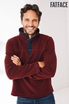 Red - Fatface Haxby Fleece Sweat Top (T04252) | €100