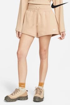 Beige - Nike Phoenix Fleece-Shorts mit hohem Bund (T04480) | 34 €