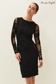 Phase Eight Black Isobel Tapework Lace Dress (T04654) | $437
