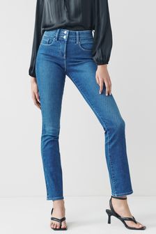 Темно-синий - Моделирующие джинсы с легким клешем (T04770) | €41