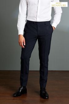 Blue Slim Fit Signature TG Di Fabio Wool Rich Stripe Suit: Trousers (T06046) | $120