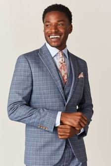 Blau - Karierter Anzug mit Slim Fit (T06074) | 32 €