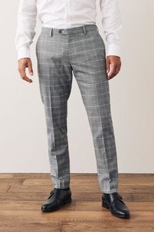 Grau - Karierter Anzug: Hose (T06106) | 25 €