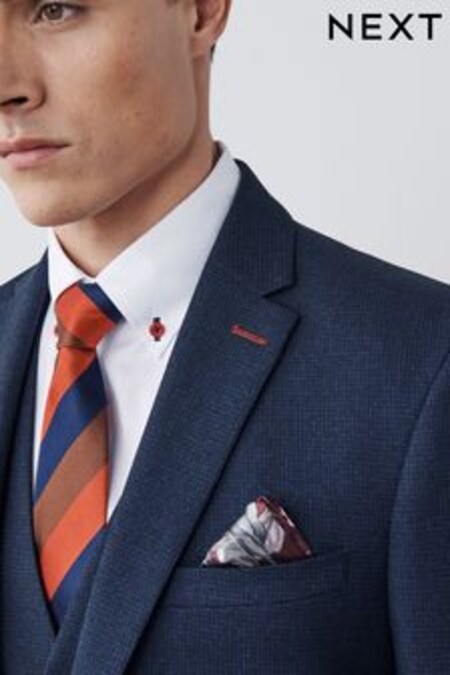 Navy Blue Slim Fit Puppytooth Suit: Jacket (T06119) | $171