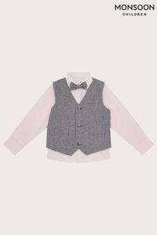 Monsoon Grey Three-Piece Waistcoat And Shirt Set (T06137) | 58 € - 72 €