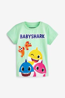 Mint Green Baby Shark Short Sleeve T-Shirt (3mths-8yrs) (T06513) | ₪ 27 - ₪ 35