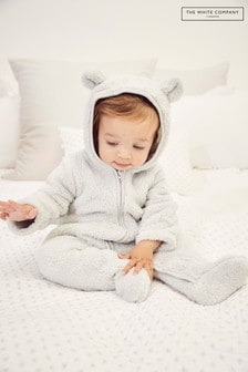 Gri - The White Company Teddy Bear fleece pentru bebeluși (T06730) | 214 LEI