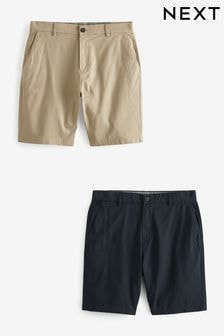 Navy/Stone Straight Fit Stretch Chinos Shorts 2 Pack (T06766) | $56