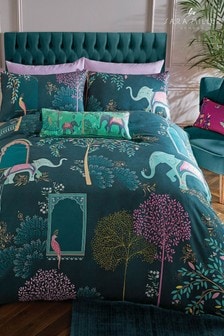 Sara Miller Jade Green Elephants Oasis Duvet Cover and Pillowcase Set (T07143) | ₪ 298 - ₪ 549