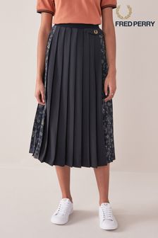 Fred Perry Navy Paisley Print Skirt (T07154) | €83