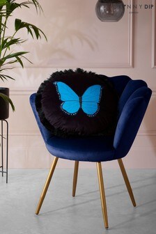 Skinnydip Black Embroidered Butterfly Cushion (T07275) | ₪ 186
