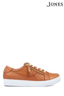 Jones Bootmaker Ladies Brown Padova Leather Lace-Up Trainers