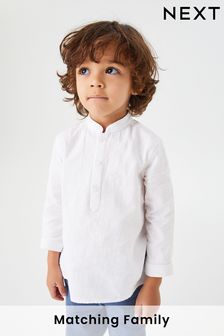 White Shirt Length Embroidered Boys Kurta (3mths-7yrs) (T07752) | €9 - €10