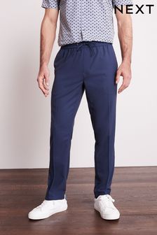 Navy Blue Drawstring Stretch Formal Trousers (T07793) | ₪ 76
