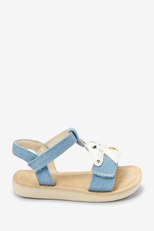 Denim Blue Unicorn Wide Fit (G) Little Luxe™ Sandals (T07844) | ₪ 78 - ₪ 94