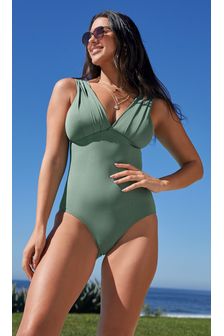 Green Plunge Tummy Control Swimsuit (T07861) | €45