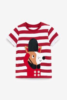 Red/White Stripe Corgi Appliqué T-Shirt (3mths-7yrs) (T07930) | $12 - $15
