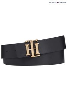 Tommy Hilfiger Black Th Logo Reversible Belt (T08152) | $91