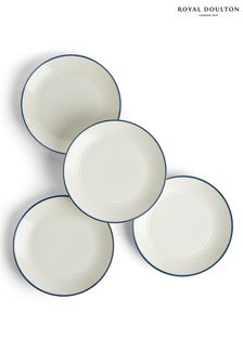 Royal Doulton Set of 4 White Gordon Ramsay Maze Denim Line 22cm Plates (T08246) | €54