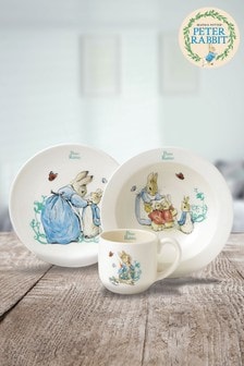 Peter Rabbit White Ceramic Nursery Set (T08336) | TRY 518
