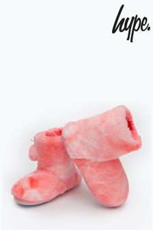 Hype. Girls Faux-Fur Pom Pom Slipper Boots (T08347) | ₪ 107