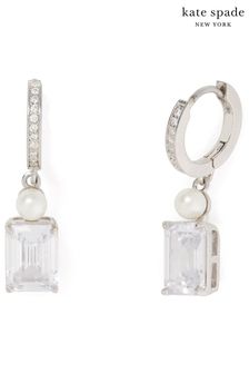 kate spade new york Silver Tone Bridal Stone Huggie Drop Earrings (T08761) | €95