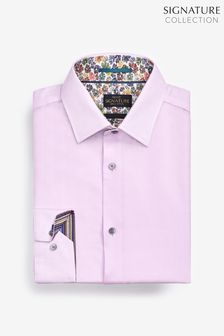 Pink Regular Fit Single Cuff Signature Trimmed Shirt (T08968) | €39