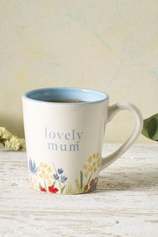 White Mother's Day Floral Mug (T08995) | $11