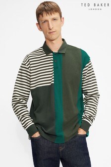 Ted Baker Green Otlyrun Ls Striped Rugby Top (T09170) | KRW195,400