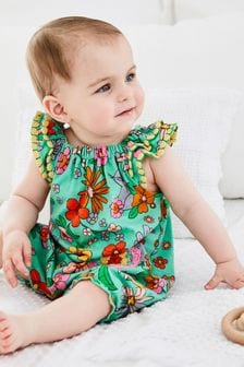 Green Floral Baby Single Romper (0mths-3yrs) (T09293) | ₪ 35 - ₪ 39