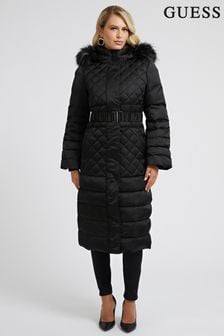 Guess Marlene Black Longline Quilted Down Jacket (T09398) | €411