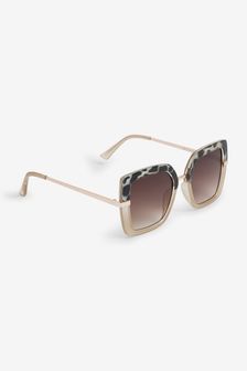 Tortoiseshell Brown Square Frame Sunglasses (T09917) | 18 €