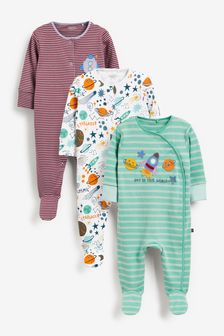 Blue Space Print Baby 3 Pack Sleepsuits (0mths-2yrs) (T09922) | $34 - $38