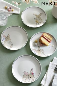 Natural Bunny Rabbit Set of 4 Side Plates (T10203) | $36