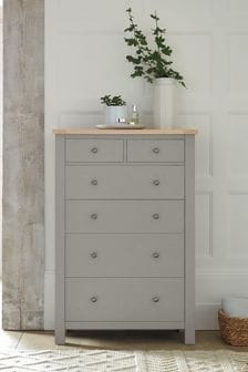 Dove Grey Malvern Paint Effect 6 Drawer Chest of Drawers (T10210) | €520