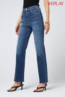 Mid Wash - Replay Reyne Straight Leg Jeans (T10363) | MYR 840