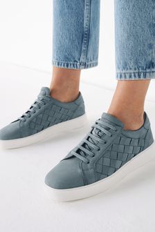 Blue Regular/Wide Fit Signature Weave Lace-Up Trainers (T10383) | 34 €