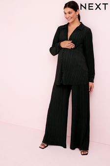 Black Maternity Plissé Trousers (T10560) | 22 €