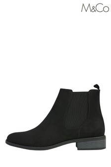 M&Co Black Suedette Chelsea Flat Boots