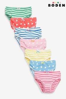 Boden Older Girls Pink Pants Briefs 7 Pack (T10935) | €42 - €47